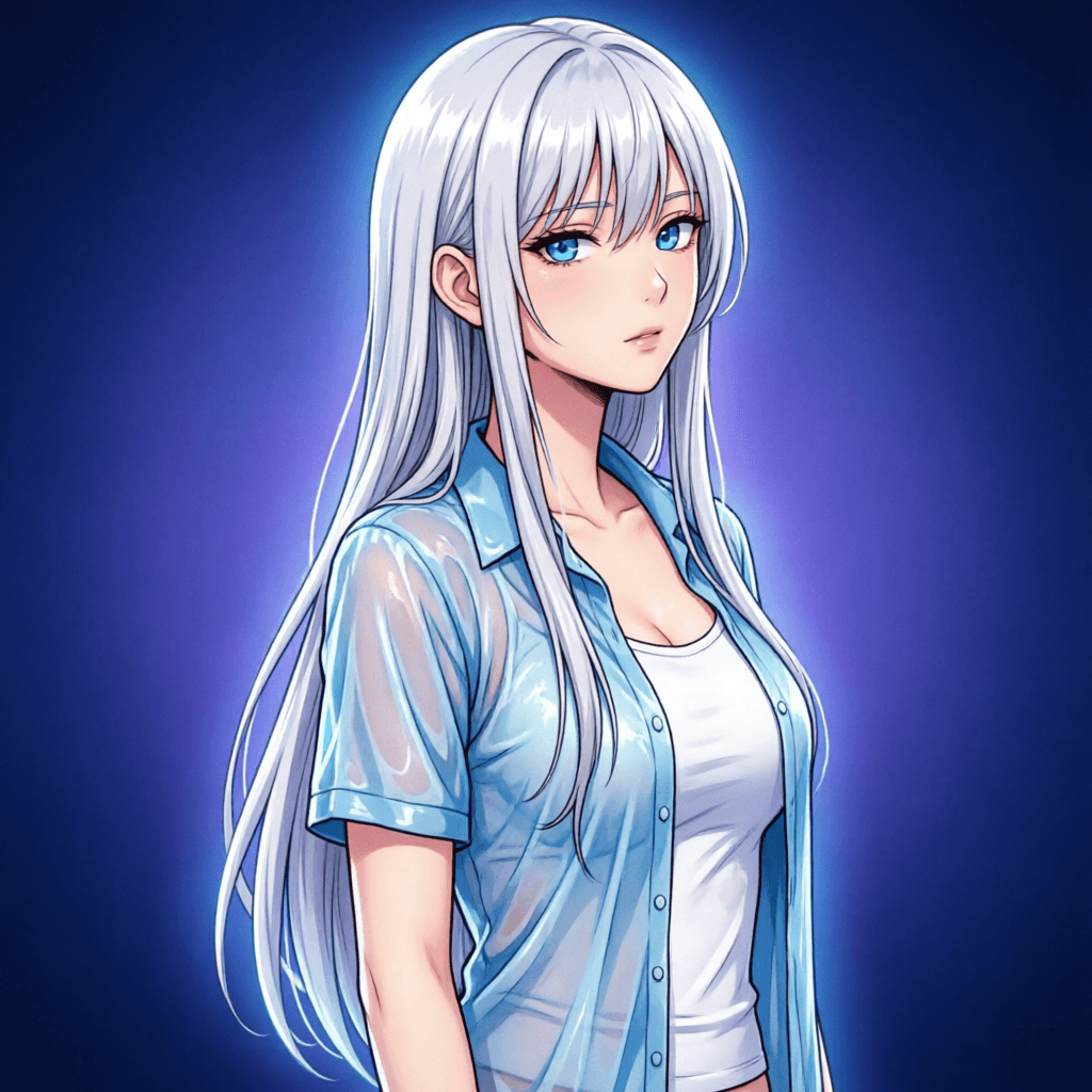 Seductive anime waifu render