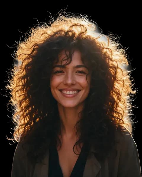 Curly hair — background removed