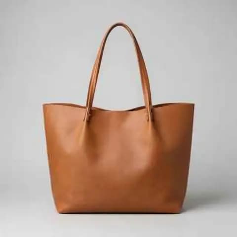Leather tote — after Image Upscaler