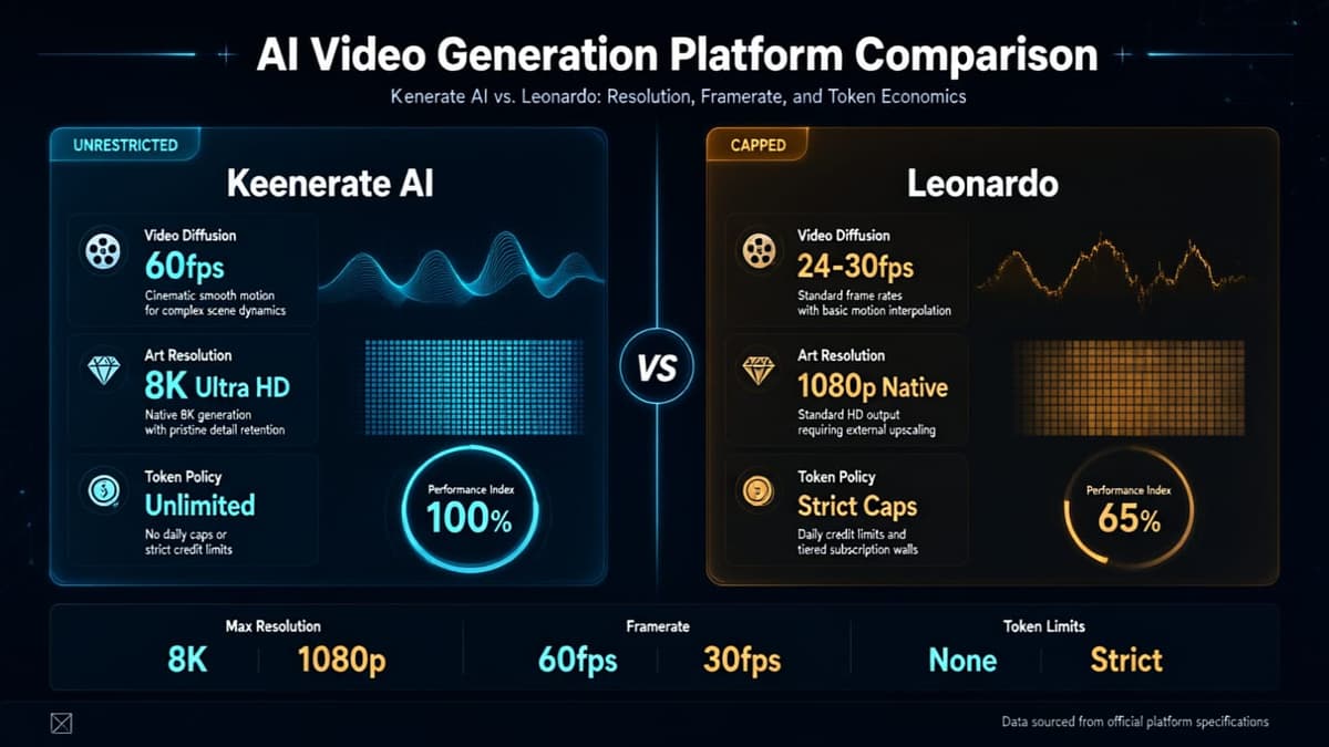 60fps Video & 8K Art vs Leonardo Daily Caps