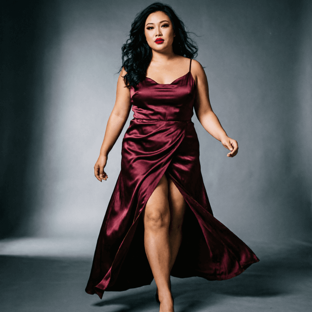 High Slit Gown Walk — AI Generated