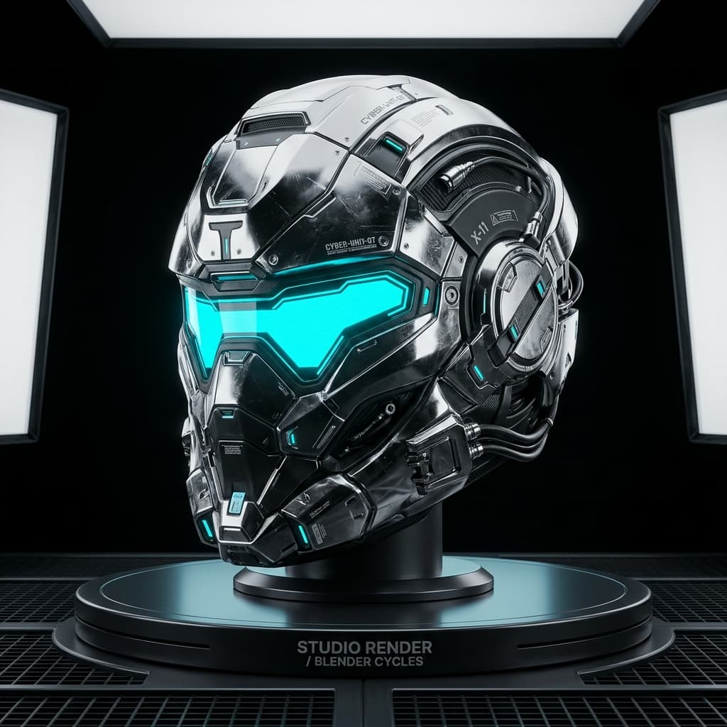Sci-Fi Cybernetic Helmet
