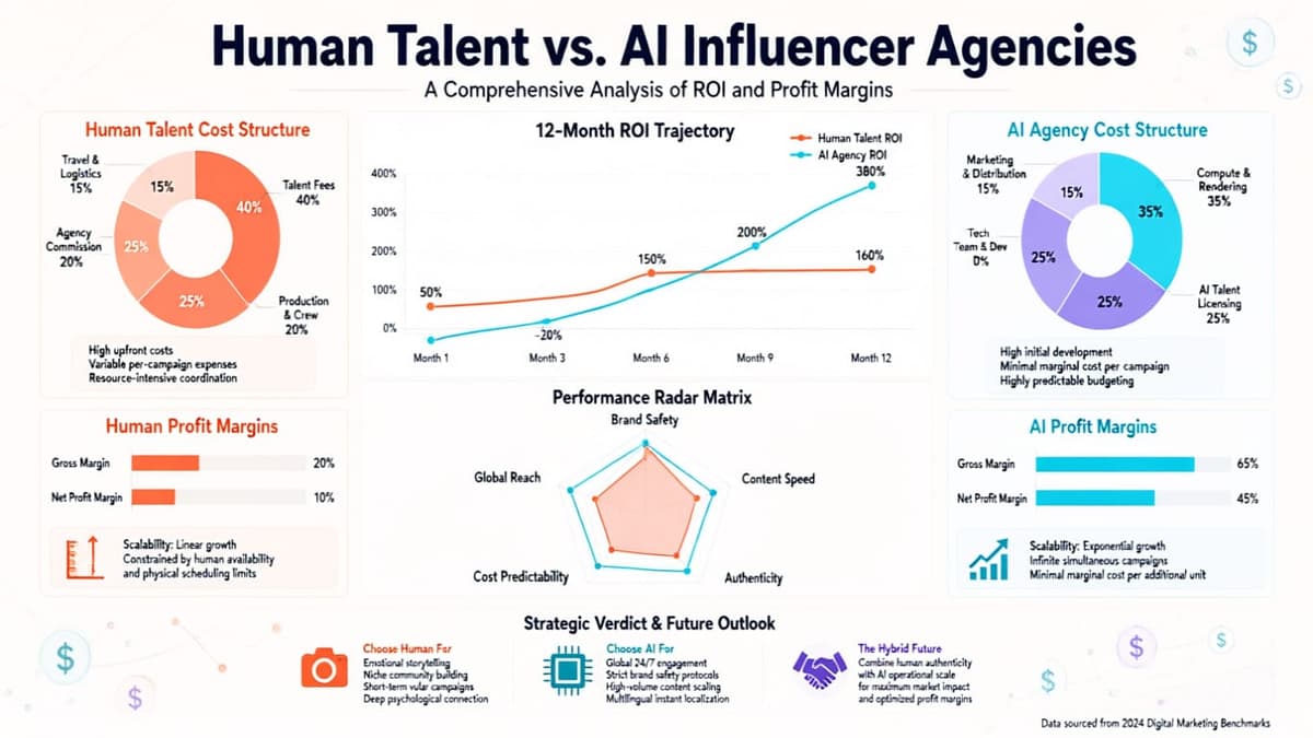 Human vs Virtual Influencer Agency Profit Margin ROI