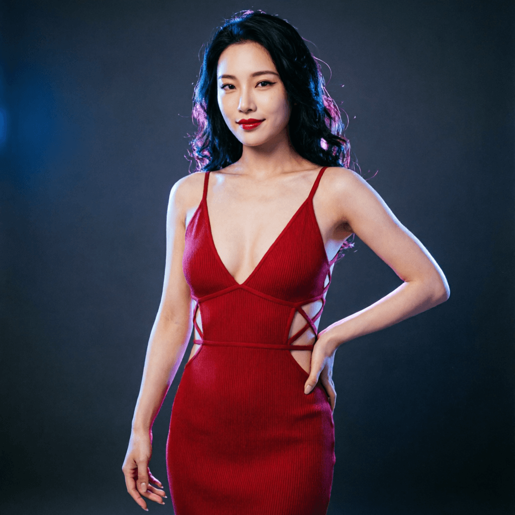 Grok Red Cutout Dress Render — AI Generated
