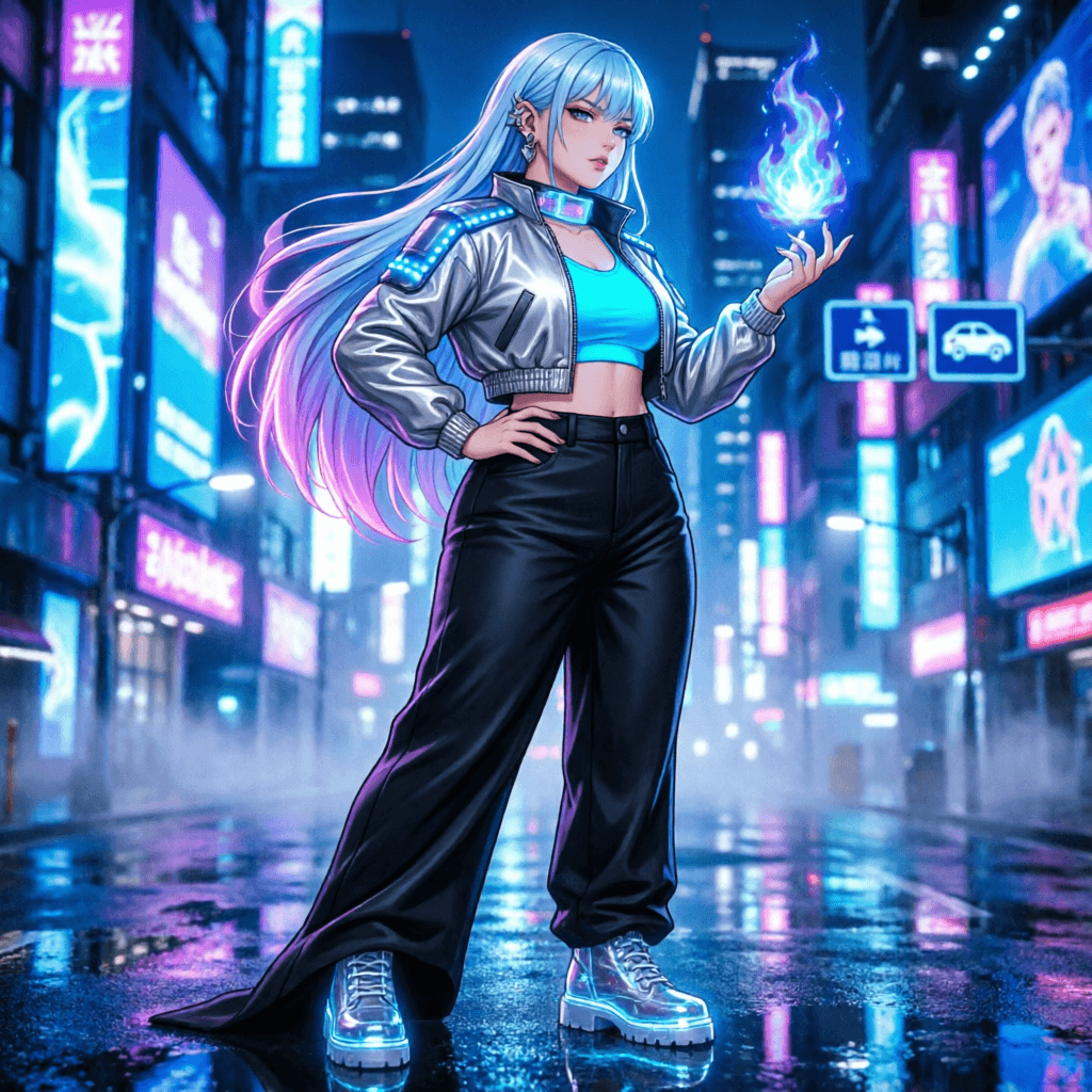 Instant Mage Cyberpunk Waifu — AI Generated