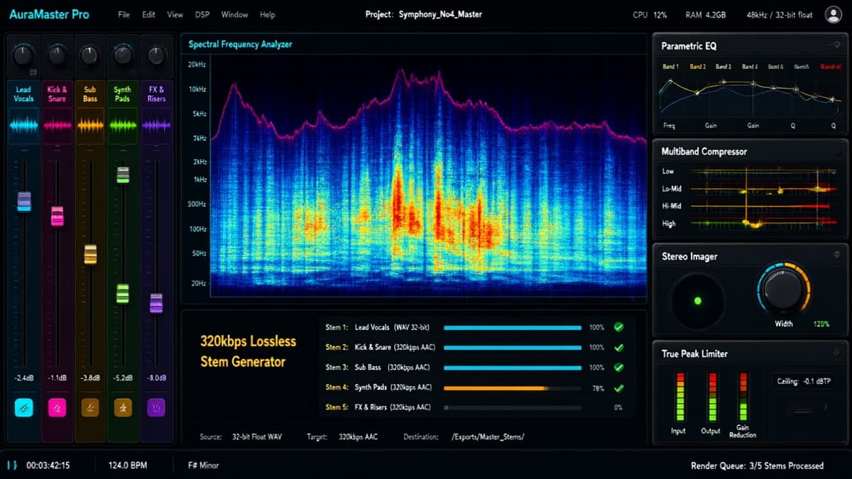 High-Fidelity Mastering & Stem Splitter