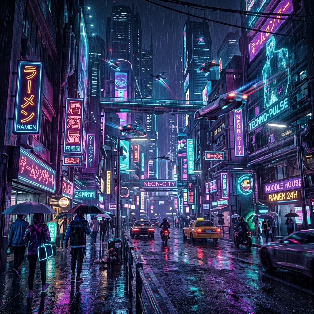 Cyberpunk Cityscape — AI generated image with no restrictions