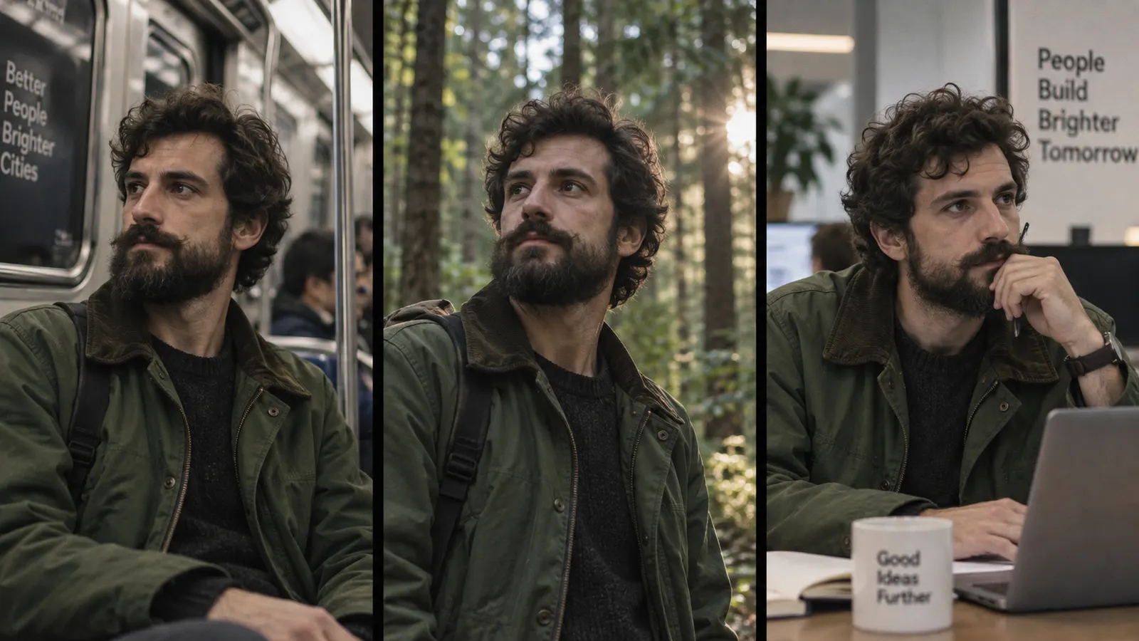 Same actor, three scenes — Face + wardrobe with Seedance 2.5