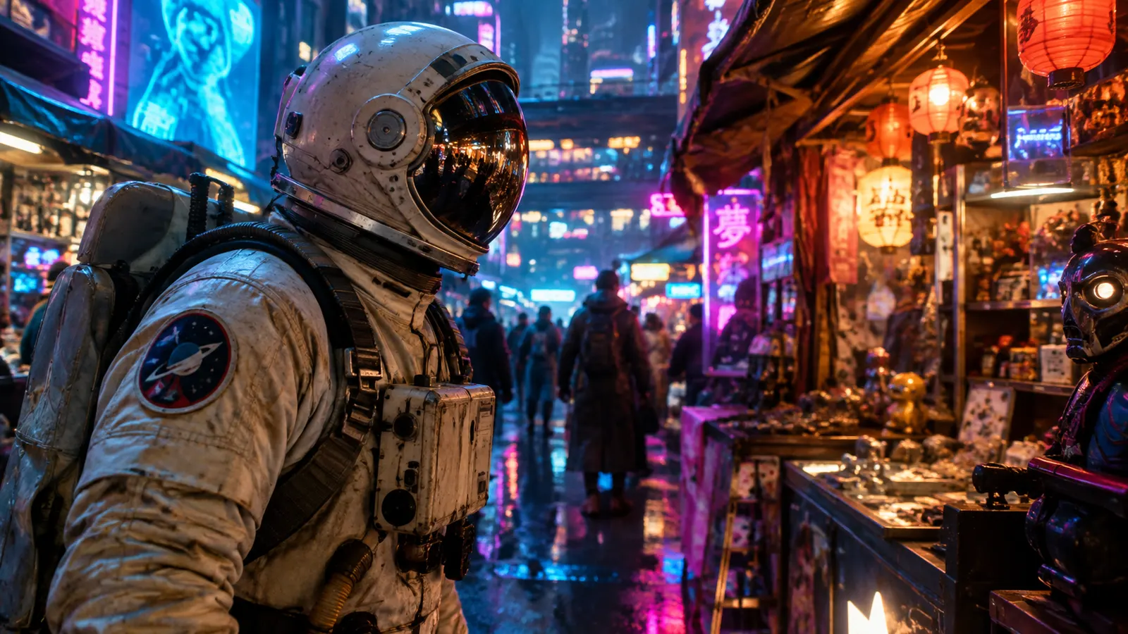 Cyberpunk market — Prompt to video with Seedance 2.5